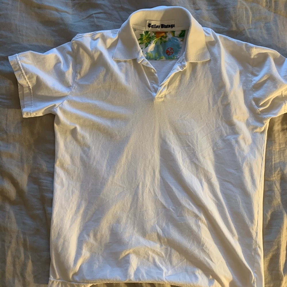 Tailor Vintage White Men’s Polo MEDIUM Used